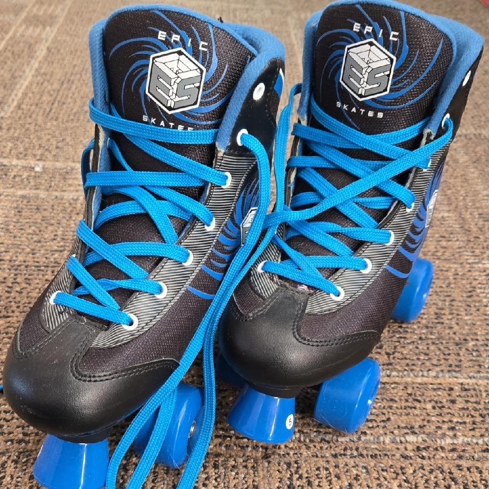Epic Skates Black and Blue Roller Skates
